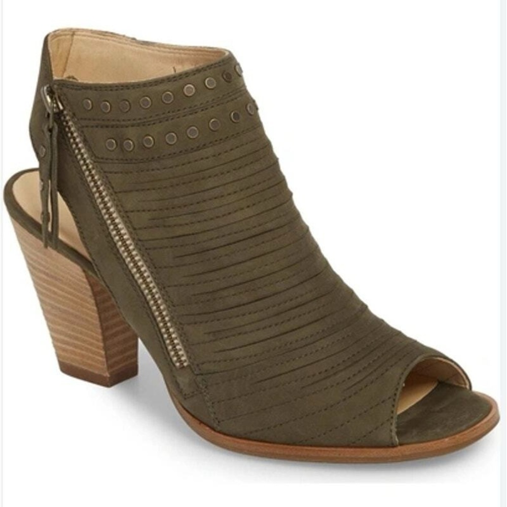 Paul Green Sydney Sandal in Olive Nubuck Leather Studded Rivets